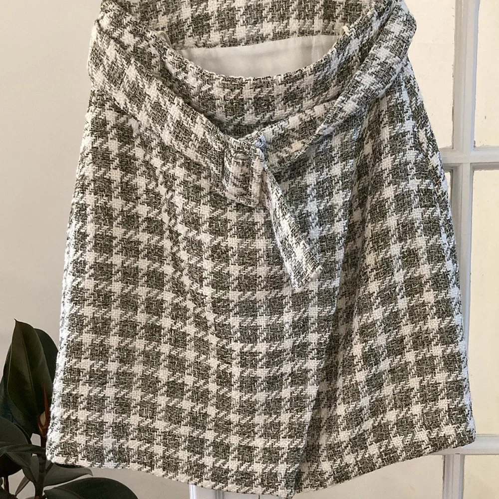 Zara Tweed Cut-Out Belted Mini Dress 1 piece - Picture 14 of 16